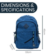 Sac à dos avec 5 compartiments, port USB pour ordinateur portable et téléphone