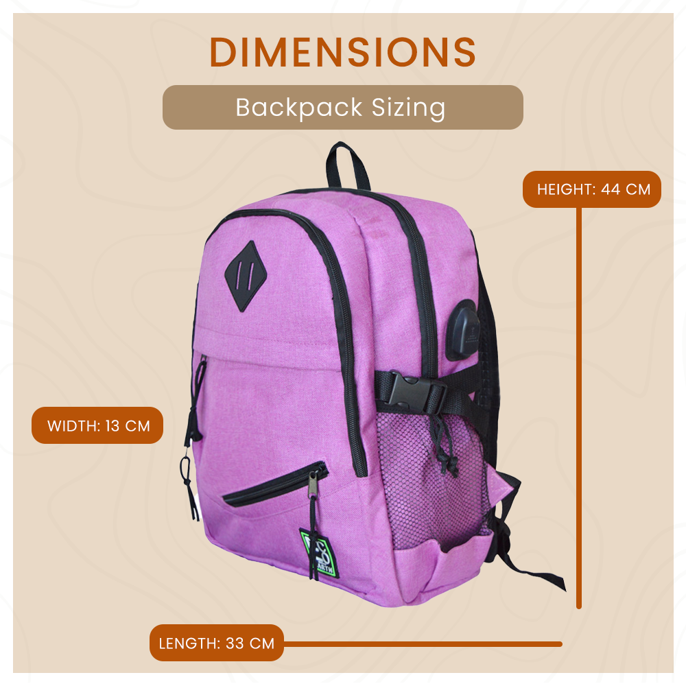 Sac à dos avec 5 compartiments, port USB pour ordinateur portable et téléphone