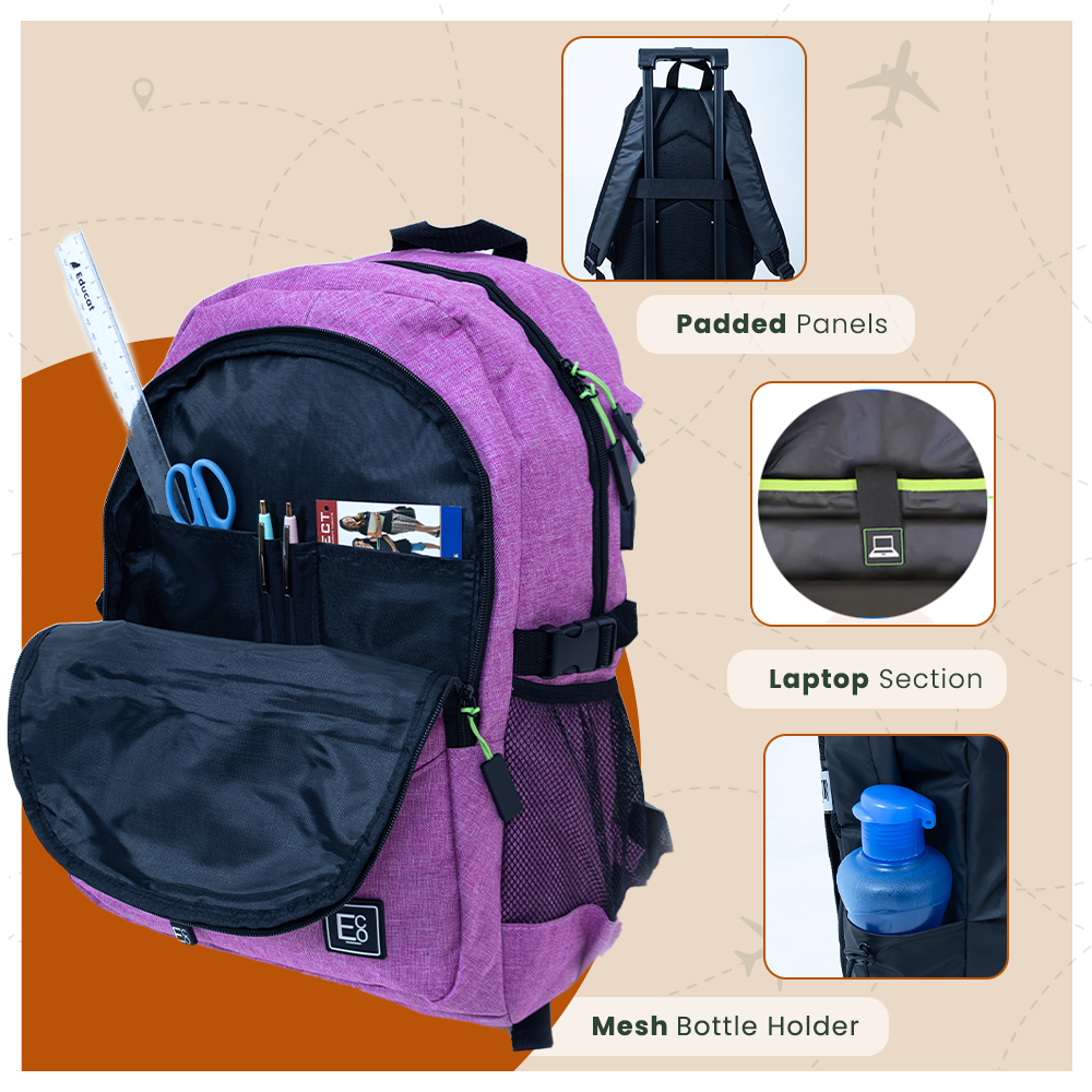 Sac à dos avec 5 compartiments, port USB pour ordinateur portable et téléphone