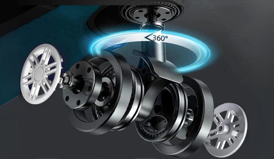 Close-up feature image of the Bali luggage’s 360° spinner wheels, emphasizing smooth, multidirectional movement and stable gliding—designed for effortless navigation through airports and city streets