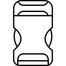 Outlined Buckle Icon – minimalist line-style graphic representing adjustable bag buckles, designed for eco-friendly gear