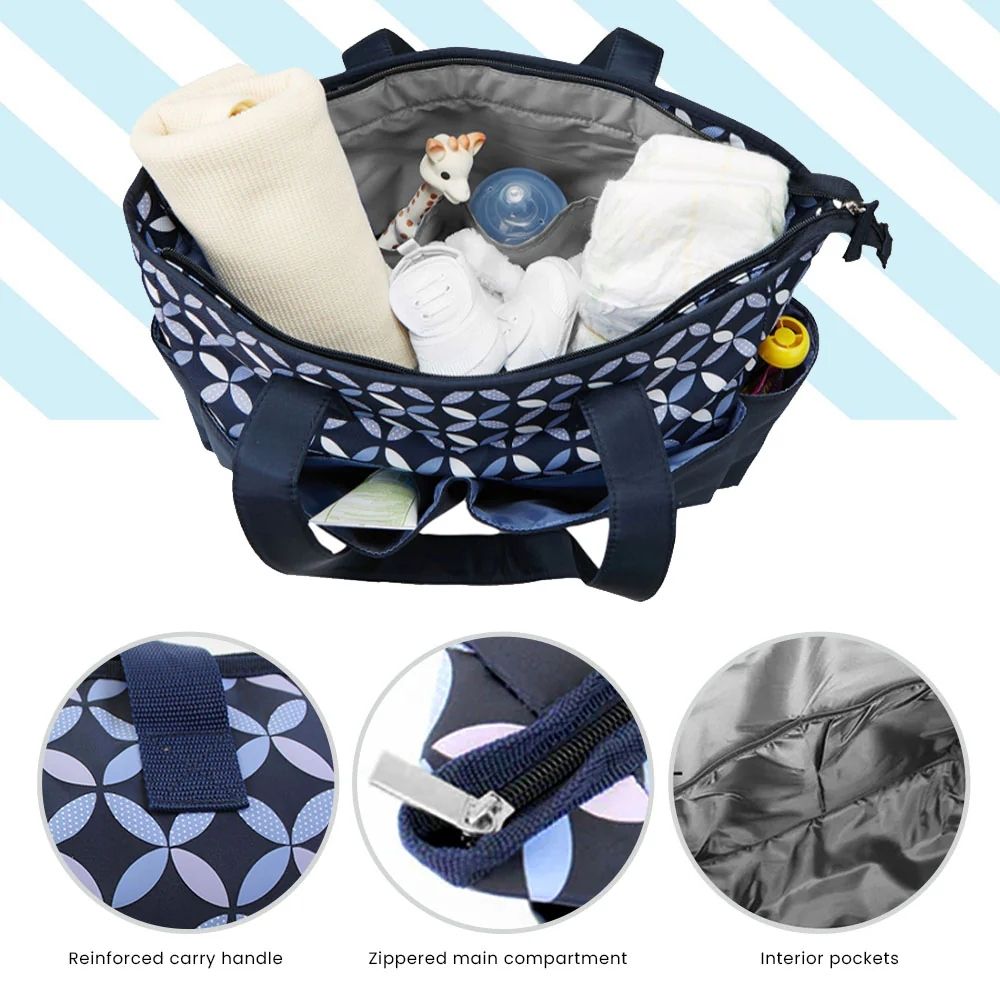 Eco-friendly diaper bag with labelled 5-compartment layout – feature product image 01