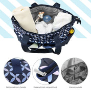 Eco-friendly diaper bag with labelled 5-compartment layout – feature product image 01