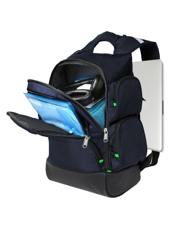 Ample Storage Icon – black silhouette-style graphic symbolizing generous internal storage capacity, ideal for organizing daily essentials and travel gear in eco-friendly backpacks