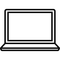 Outlined Laptop Icon – minimalist line-style graphic symbolizing tech compatibility or built-in laptop compartments in eco-friendly bags