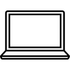 Outlined Laptop Icon β minimalist line-style graphic symbolizing tech compatibility or built-in laptop compartments in eco-friendly bags