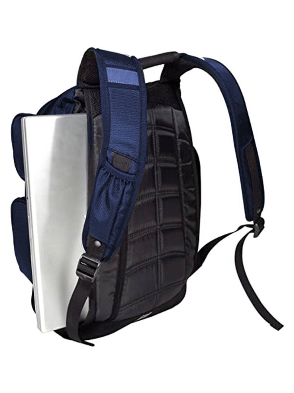 Large Travel Backpack – black eco-friendly backpack made from durable polyester, featuring hidden laptop compartments, padded back panel, and backpack-style carry