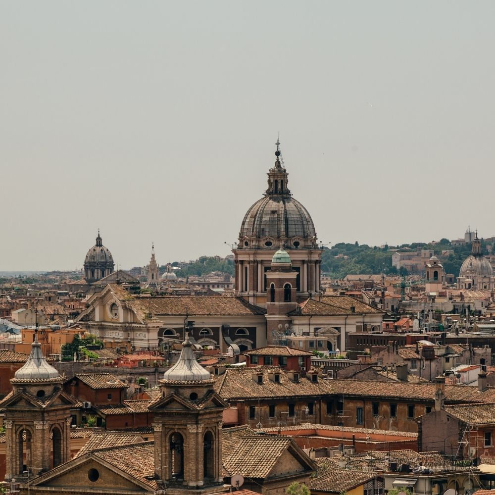 Stock image showing a scenic view of Rome, featuring iconic city architecture and timeless skyline elements—ideal for contextual storytelling or collection backdrop use