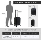 Feature image highlighting the Seattle hardshell luggage’s internal capacity with a wide-open view of its spacious interior, illustrating how it accommodates clothing, shoes, and travel essentials—designed to convey real-life packing volume and utility
