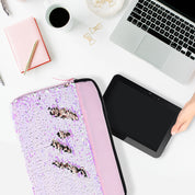 Large Mermaid Design Storage Bag - Pink - Large Mermaid Design Storage Bag - MC1000900 - Our large laptop and storage bag features an elegant pink design with sequence and a blue design with leather-like fabric. It is water-resistant and has a soft fur-like interior to keep our laptop or tablet from being scratched. Perfect for holding accessories.