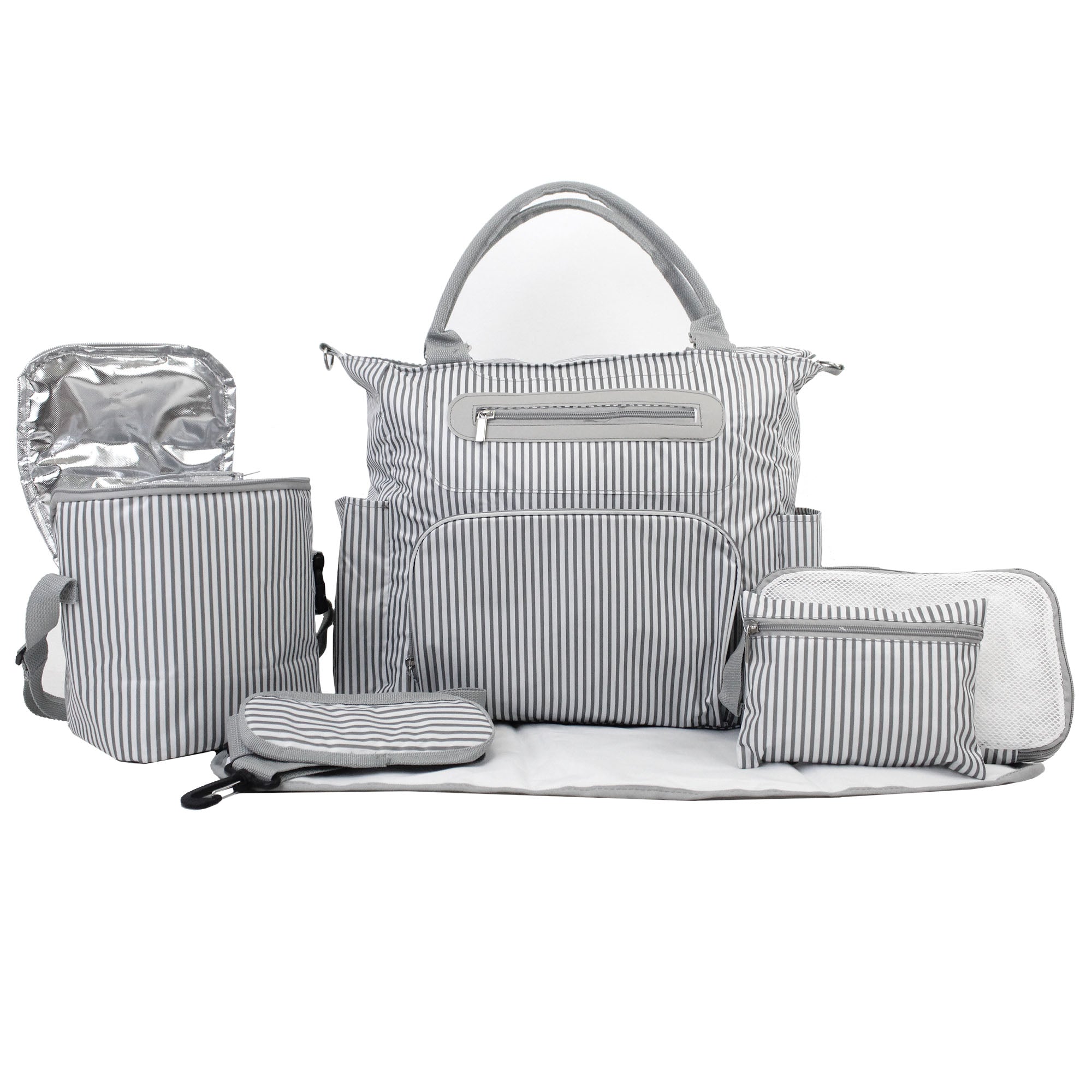 Striped Diaper Bag Set