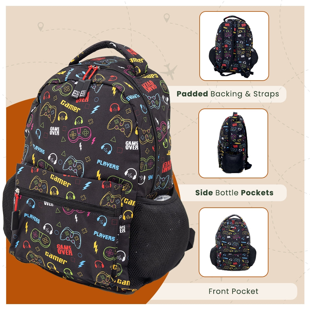 Colorful Designer Student Backpack - Gamer Design