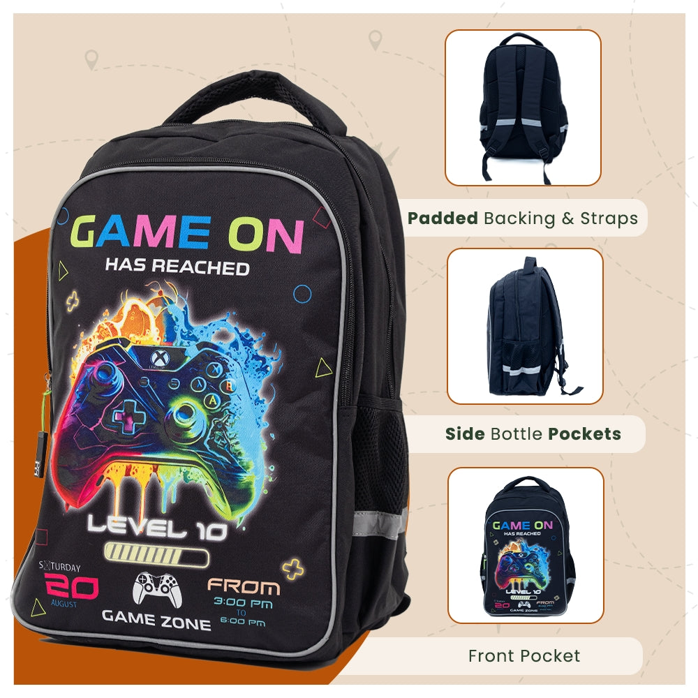 Colorful Designer Student Backpack - Gamer Design