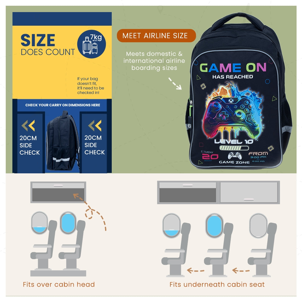 Colorful Designer Student Backpack - Gamer Design