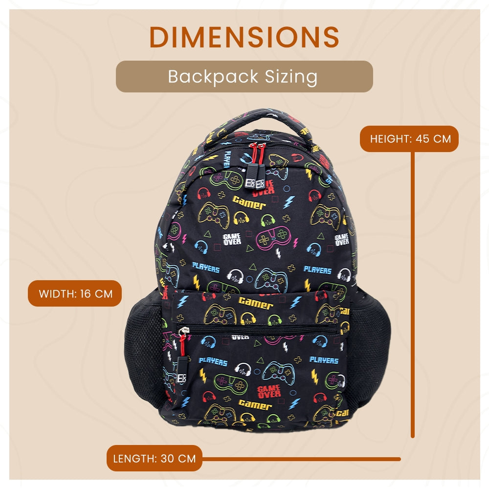 Colorful Designer Student Backpack - Gamer Design