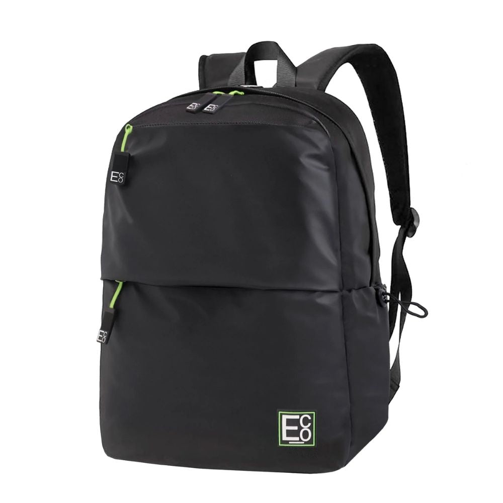  Eco Sustainable Backpack in black with green accents – studio product image 01