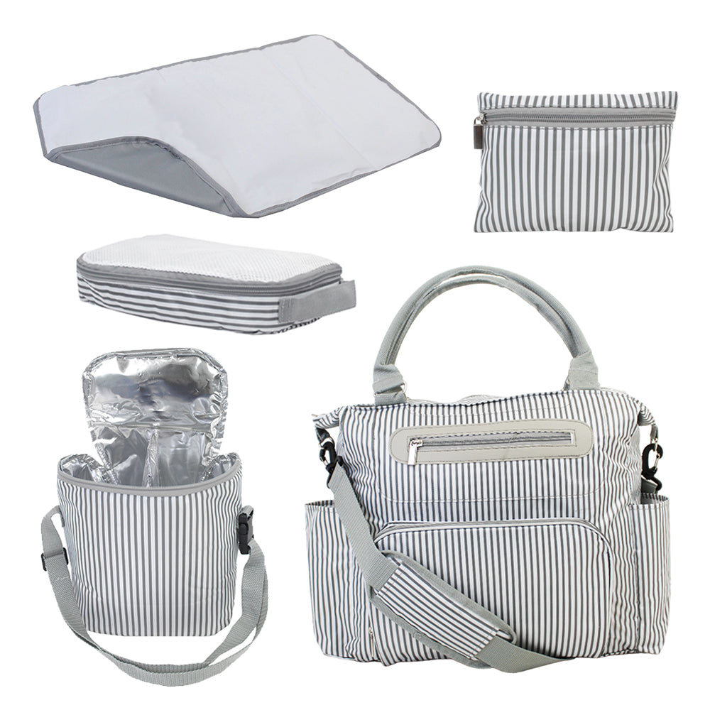 Striped Diaper Bag Set